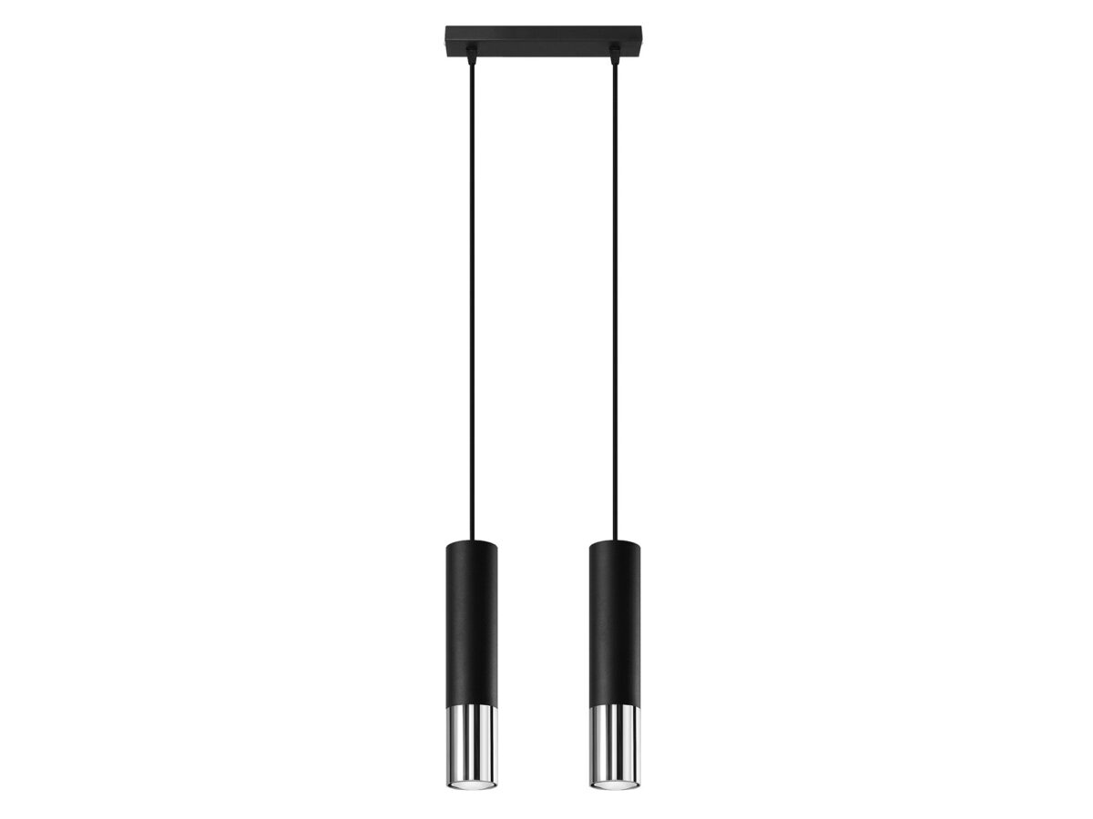Lampa Wisząca LORENA 2 Czarno-Chrom
