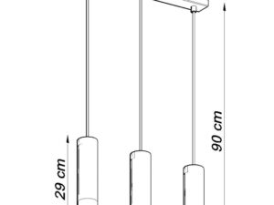 miniaturka Minimalistyczna Lampa Wisząca LORENA 3L