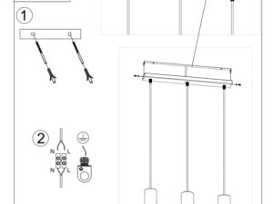 miniaturka Minimalistyczna Lampa Wisząca LORENA 3L