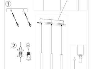 miniaturka Elegancka Lampa Wisząca 3 Źródła Światła WIND