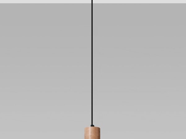 Minimalistyczna lampa betonowa z drewnem – białe tło