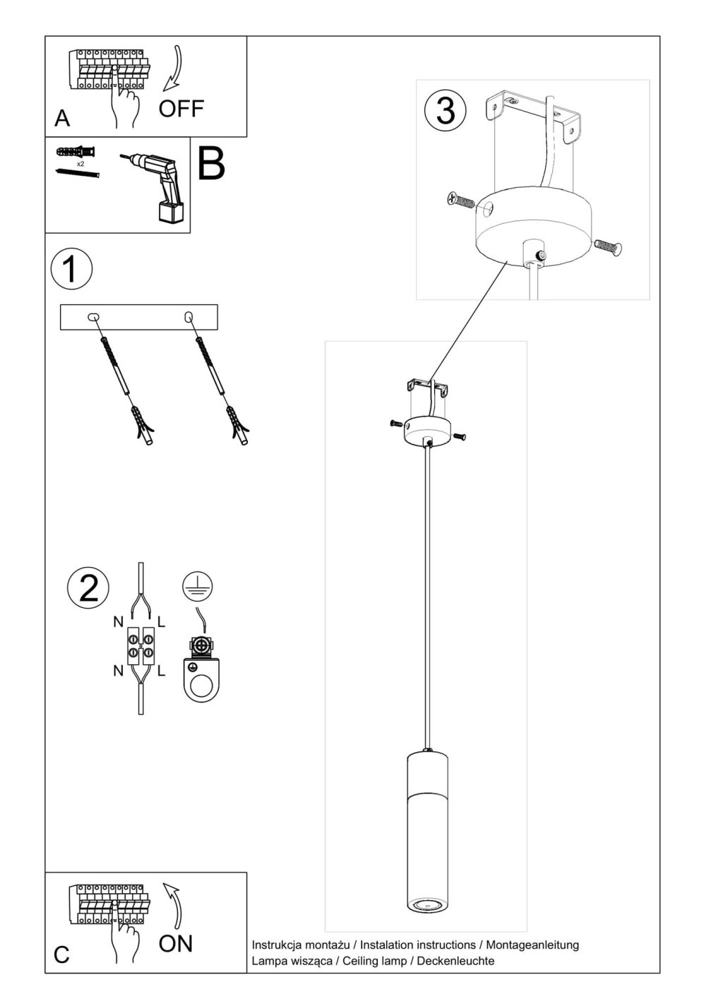 Uniwersalna Lampa Wisząca Betonowa ZEPHYR Szara - obrazek 9