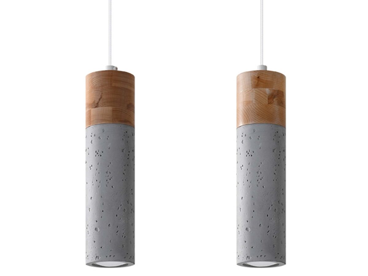 Uniwersalna Lampa Wisząca Betonowa ZEPHYR Szara 2 Źródła