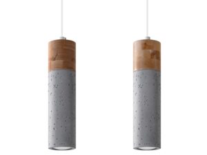 Uniwersalna Lampa Wisząca Betonowa ZEPHYR Szara 2 Źródła