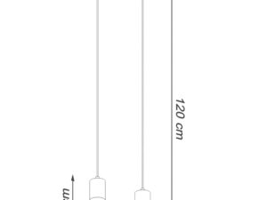 miniaturka Uniwersalna Lampa Wisząca Betonowa ZEPHYR Szara 2 Źródła