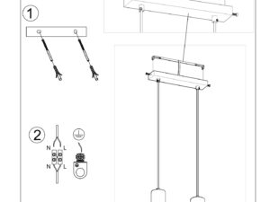 miniaturka Uniwersalna Lampa Wisząca Betonowa ZEPHYR Szara 2 Źródła