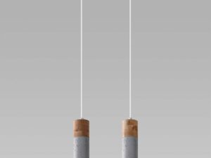 miniaturka Uniwersalna Lampa Wisząca Betonowa ZEPHYR Szara 2 Źródła