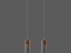 miniaturka Uniwersalna Lampa Wisząca Betonowa ZEPHYR Szara 2 Źródła