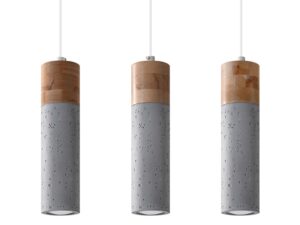 Uniwersalna Lampa Wisząca Betonowa ZEPHYR Szara 3 Źródła