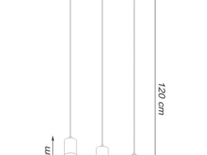 miniaturka Uniwersalna Lampa Wisząca Betonowa ZEPHYR Szara 3 Źródła