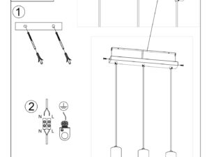 miniaturka Uniwersalna Lampa Wisząca Betonowa ZEPHYR Szara 3 Źródła