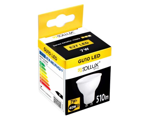Opakowanie żarówki LED GU10 SOLLUX 510 lm