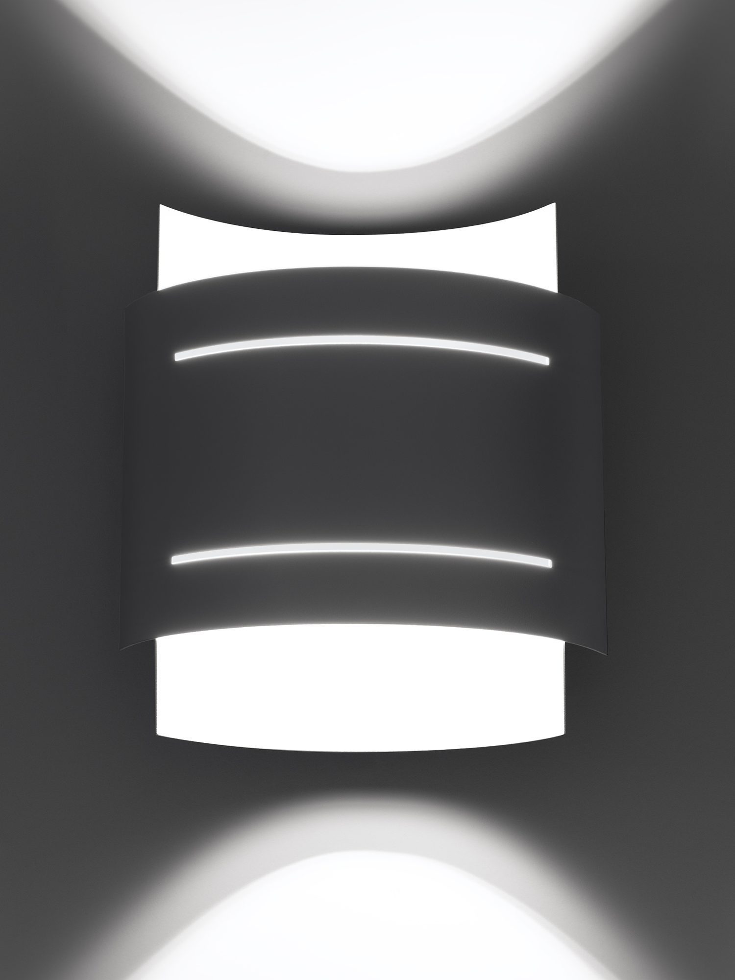 Nowoczesny czarny kinkiet LED z podwójnym strumieniem światła Nowoczesny czarny kinkiet LED z podwójnym strumieniem światła