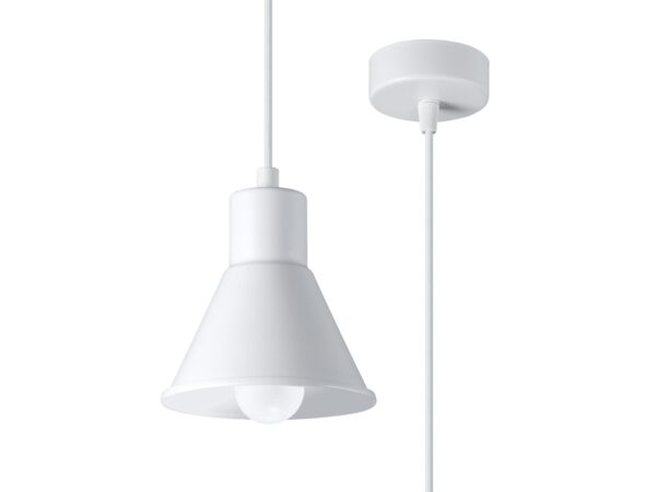 Biała lampa sufitowa z kloszem – minimalistyczne oświetlenie