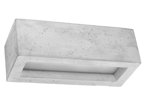 Lampa ścienna z betonu z dolnym i górnym rozproszeniem światła