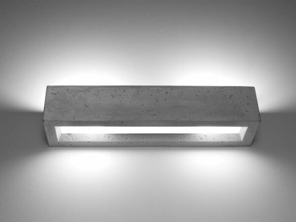 Kinkiet betonowy szary z podświetleniem LED góra dół