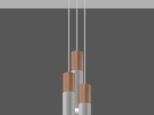 miniaturka Biała Lampa z drewna PONDERA 3P