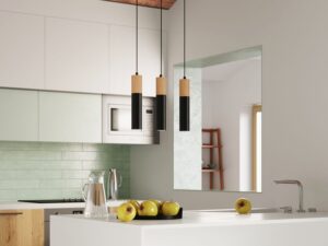 miniaturka Biała Lampa z drewna PONDERA 3P