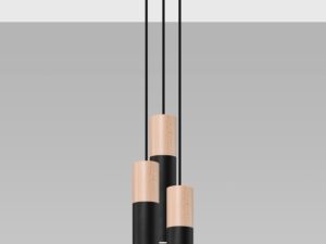 miniaturka Biała Lampa z drewna PONDERA 3P