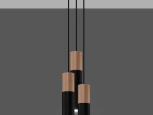 miniaturka Biała Lampa z drewna PONDERA 3P