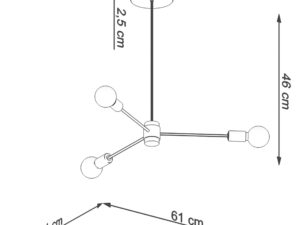 miniaturka Minimalistyczny Żyrandol z Czarnej Stali LAGO 3 czarny
