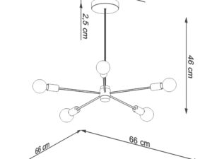 miniaturka Funkcjonalny Żyrandol Loftowy LAGO 5 czarny