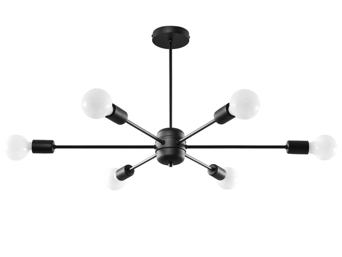 Żyrandol w Stylu Industrialnym LAGO 6 czarny