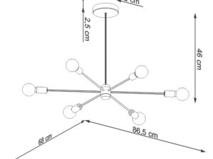 miniaturka Żyrandol w Stylu Industrialnym LAGO 6 czarny