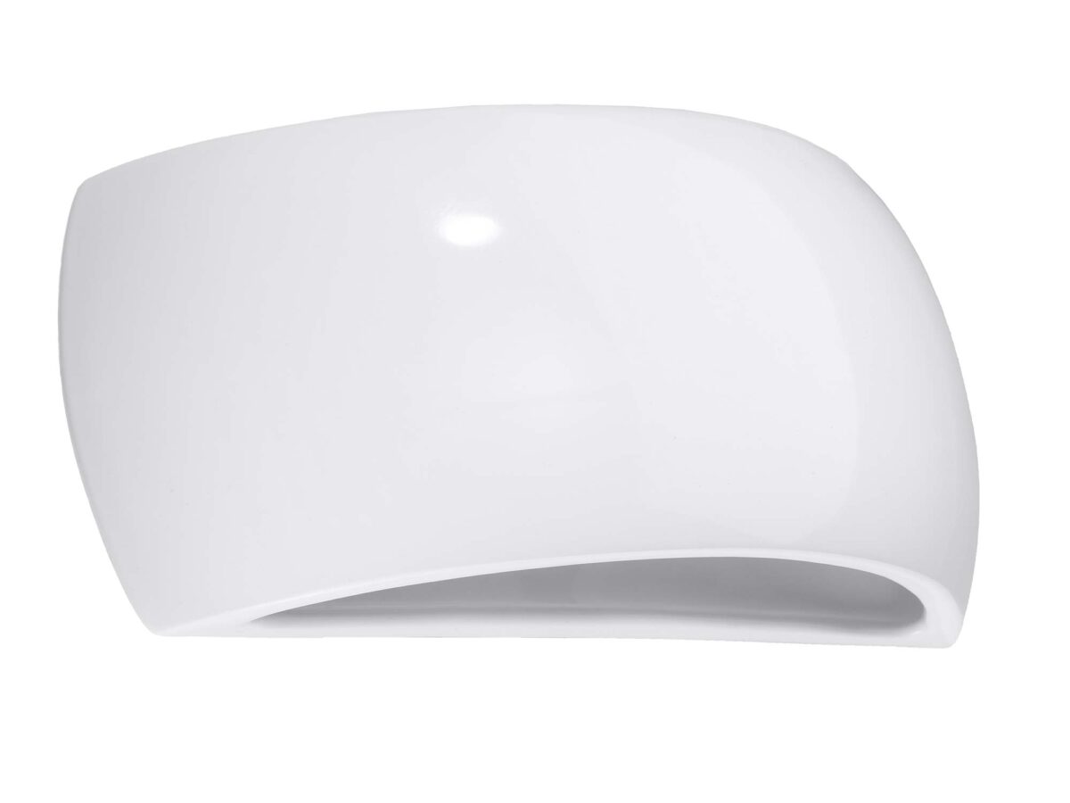 Klasyczny Kinkiet Ceramiczny z Podwójnym Światłem PYRAMIS Biały Połysk