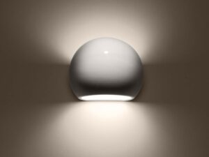 miniaturka Dekoracyjny Kinkiet Ceramiczny GISELA Biały Połysk