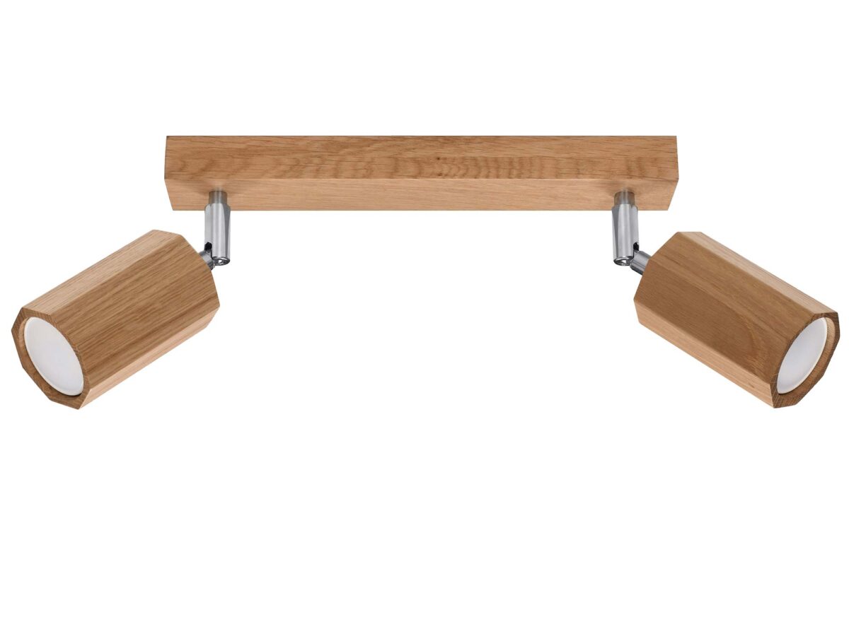Drewniany plafon ZION 2 punkty światła