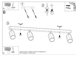 miniaturka Plafon ZION 4 punkty światła wyjątkowy design