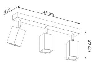 miniaturka Modernistyczny design Plafon KEREN 3 dąb
