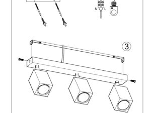 miniaturka Modernistyczny design Plafon KEREN 3 dąb