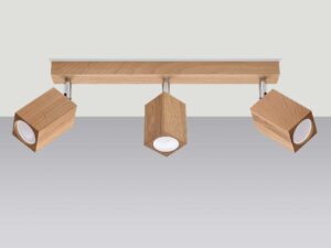 miniaturka Modernistyczny design Plafon KEREN 3 dąb