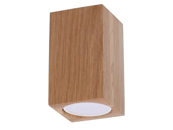 Lampa punktowa LED z drewna o geometrycznym kształcie