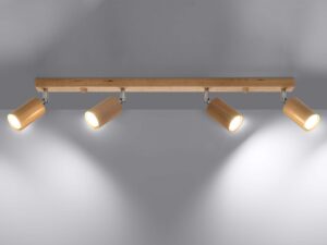 miniaturka Wystrój Rustykalny: 4-Punktowy Plafon TRILLION Dąb