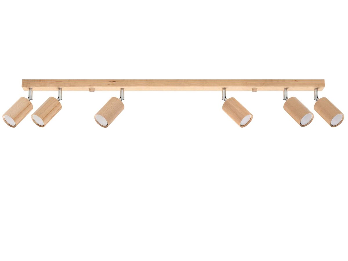 Eleganckie Oświetlenie: 6-Punktowy Plafon TRILLION Dąb