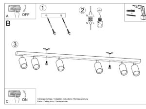 miniaturka Eleganckie Oświetlenie: 6-Punktowy Plafon TRILLION Dąb