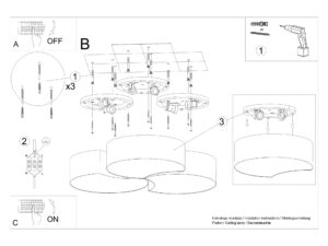 miniaturka Plafon biały PVC 6 żarówek DRACO 3B