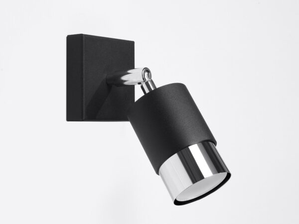 Kinkiet czarno-chromowany z eleganckim połyskiem – LED