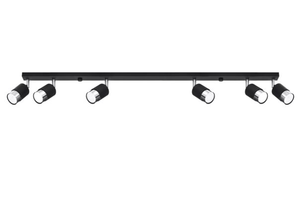 Czarna listwa z reflektorami i złotym wnętrzem