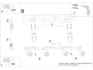 miniaturka Styl Loftowy Lampy 4 punkty Światła NORMA