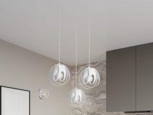 miniaturka Biała Lampa Wisząca do Eleganckiego Wnętrza TUNDRA 3L