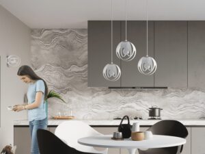 miniaturka Biała Lampa Wisząca do Eleganckiego Wnętrza TUNDRA 3L