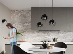 miniaturka Biała Lampa Wisząca do Eleganckiego Wnętrza TUNDRA 3L