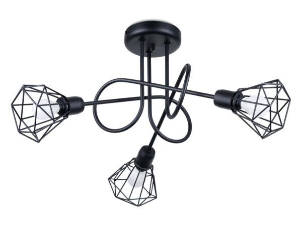 Nowoczesna lampa sufitowa z czarnym wykończeniem