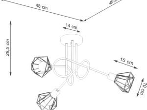miniaturka Żyrandol Funkcjonalny Stalowy KALISTO 3S Czarny