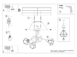 miniaturka Żyrandol Funkcjonalny Stalowy KALISTO 3S Czarny