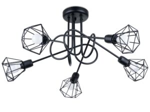 Żyrandol Przemysłowy Stalowy KALISTO 5S Czarny